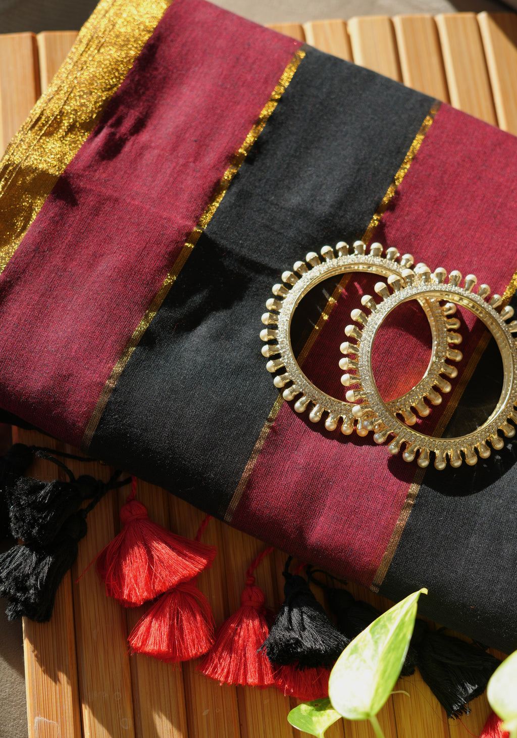 Midnight Mulberry Mul Cotton Saree