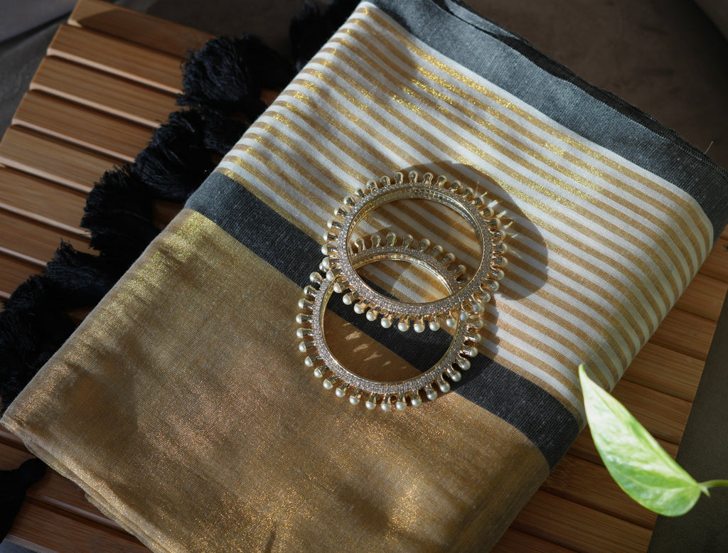 Nisha Kasavu Mul Cotton Saree